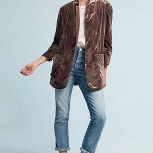 Anthropologie Cartonnier Iridescent Velvet Blazer